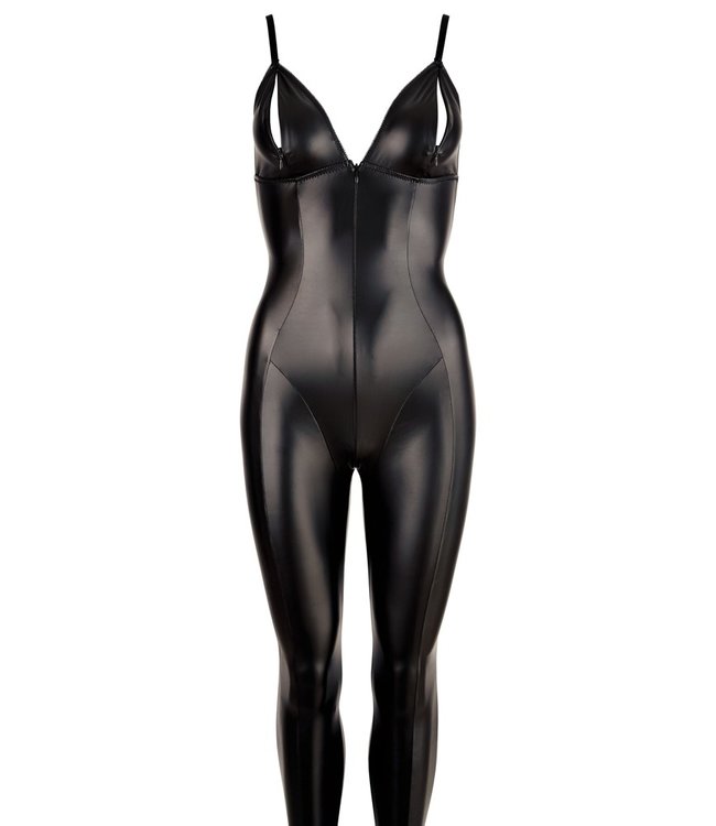 Wetlook Catsuit With Long Zipper