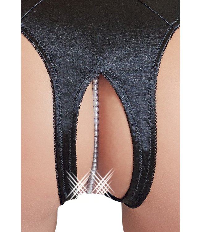 Cottelli Open Crotch String With Pearls