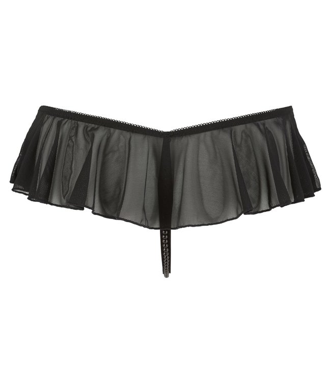 Cottelli Open String with Ruffles and Pearl Necklace