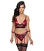 Cottelli Collection Red Wetlook and Lace Bondage Lingerie