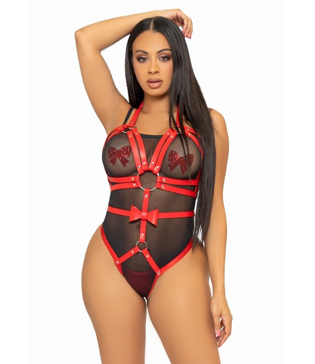 Studded O-Ring Harness Teddy