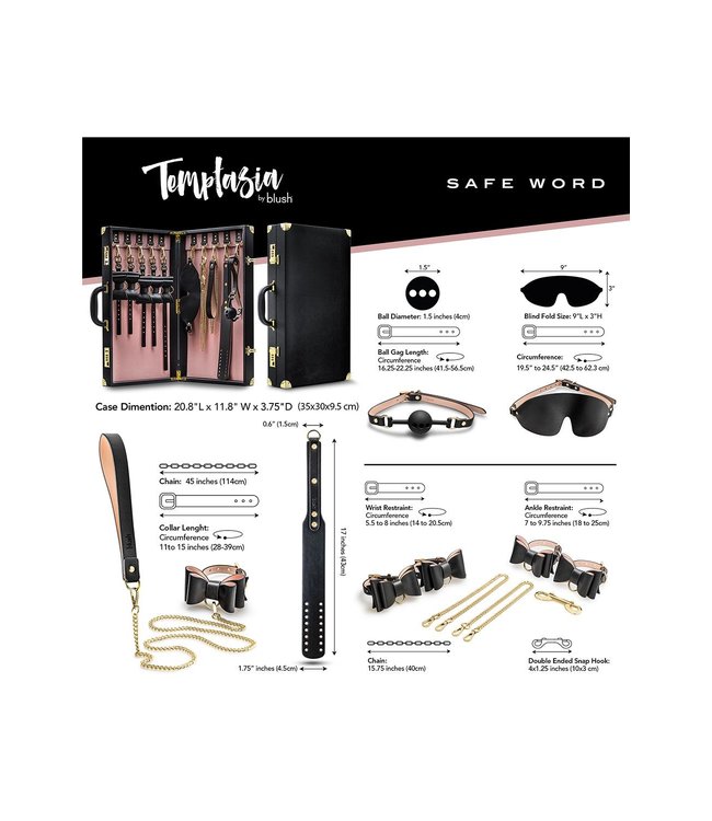 TEMPTASIA SAFE WORD BONDAGE KIT WITH SUITCASE BLACK