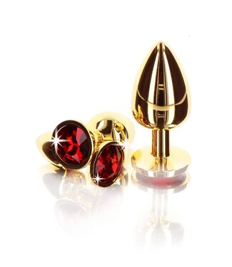 Taboom Gold Butt Plug With Red Diamond