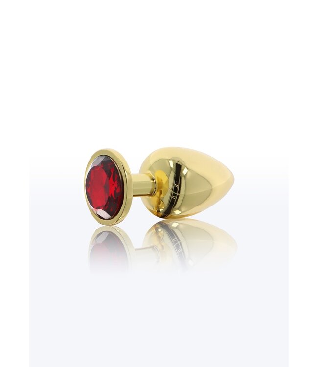 Gold Butt Plug With Red Diamond