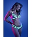 Glow Night Vision Bralette and Cage Panty - Neon Green / White
