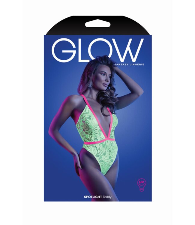 Glow - SPOTLIGHT - Elastic Lace Body with Press Button Closure - Neon Green