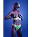 Glow PERSUASIVE Open Cup Bra and Panties - Neon Green