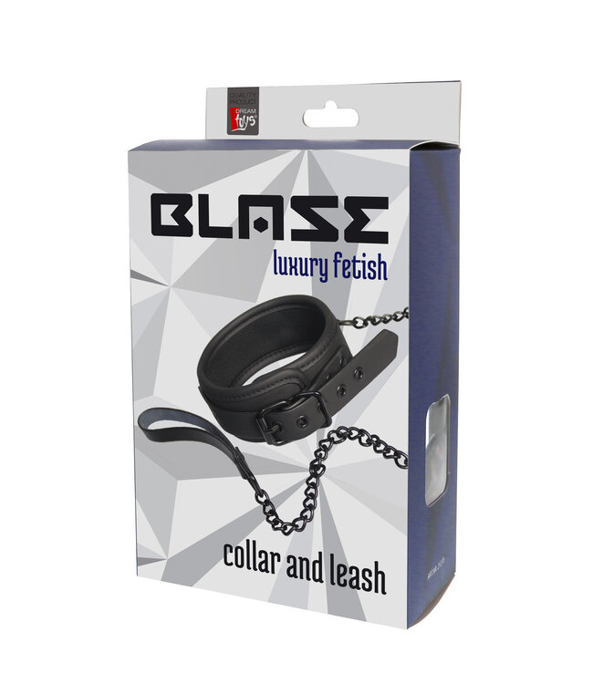 BLAZE LUXURY FETISH - COLLAR AND LEASH BLACK