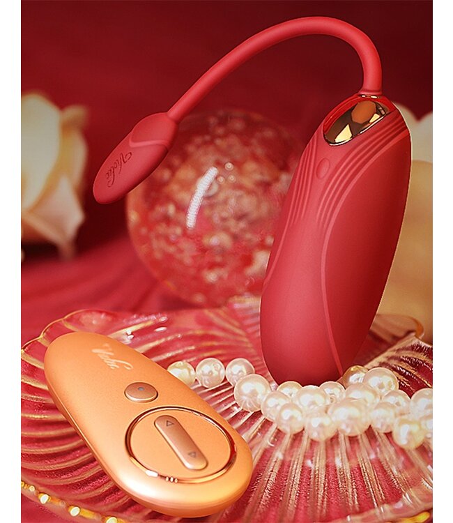 VIOTEC - OLIVER - WEARABLE VIBRATOR WITH REMOTE CONTROL - GOLD & WINE RED