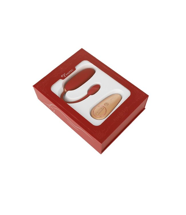 VIOTEC - OLIVER - WEARABLE VIBRATOR WITH REMOTE CONTROL - GOLD & WINE RED