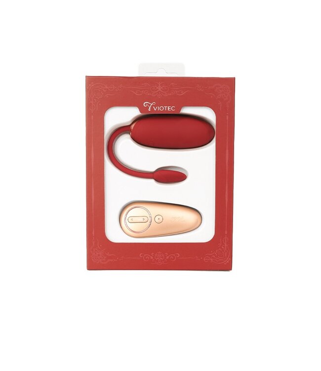 VIOTEC - OLIVER - WEARABLE VIBRATOR WITH REMOTE CONTROL - GOLD & WINE RED