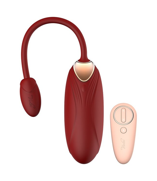 VIOTEC - OLIVER - WEARABLE VIBRATOR WITH REMOTE CONTROL - GOLD & WINE RED