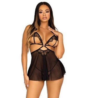 Leg Avenue LACE AND MESH BABYDOLL & PANTY