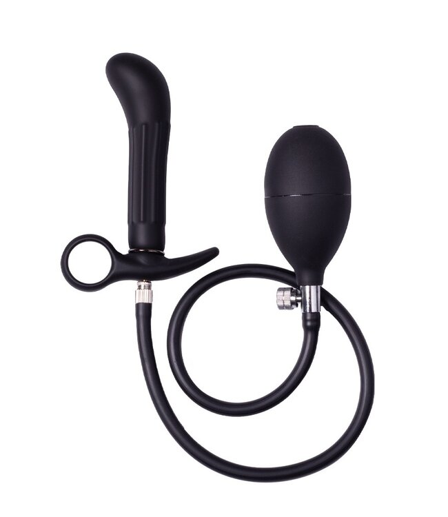 Rimba Latex Play - Opblaasbare anaalplug met pomp - Zwart