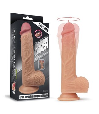 LoveToy - Roterende & Verwarmde Realistische Dildo 21 cm - Nude