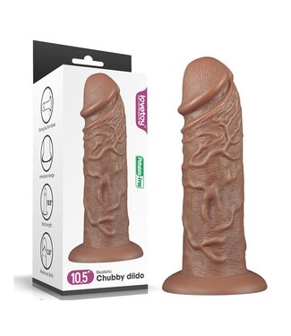 LoveToy - Realistic Chubby Dildo 27 cm - Bruin