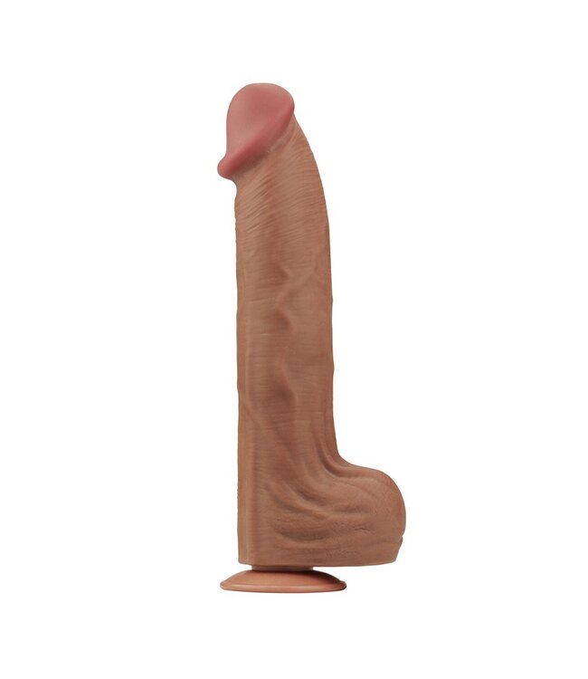 LoveToy - Sliding Skin Dildo 36 cm - Bruin