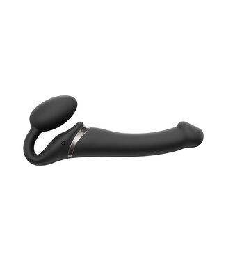 Strap-On-Me - Buigbare Strap-On Vibrator met Afstandsbediening Maat M - Zwart