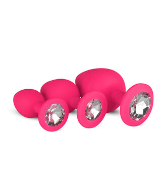 Easytoys Anal Collection Siliconen Buttplug Met Diamant - Roze