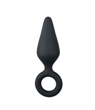 Easytoys Anal Collection Zwarte buttplug met trekring - medium