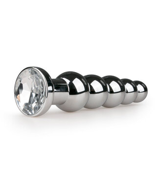 Easytoys Anal Collection Dunne Geribbelde Buttplug Met Transparant Kristal