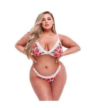 Baci Lingerie Baci - White Floral & Lace 2-delige BH Set - Curvy