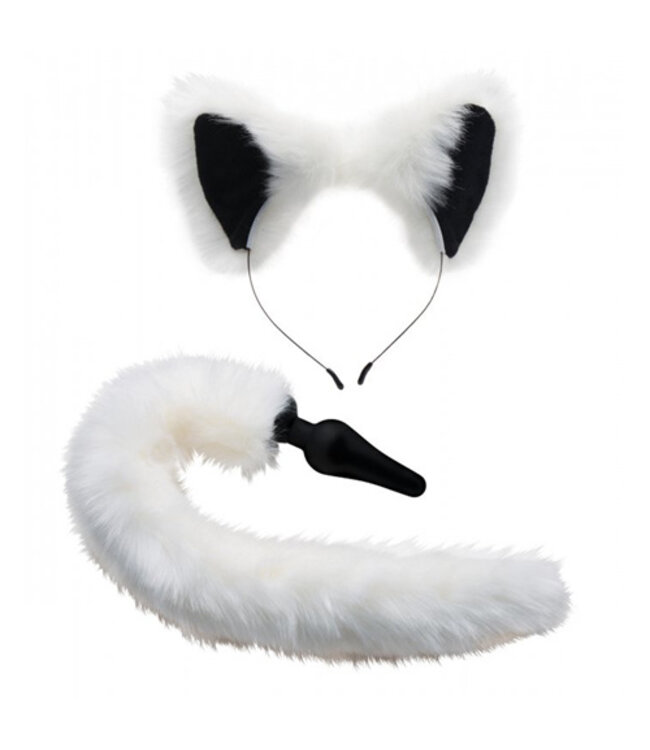 White Fox Buttplug & Haarband Set