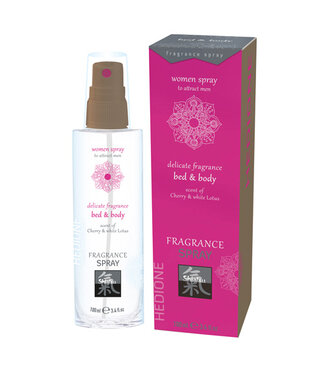 Shiatsu Feromonen Bed & Body Spray Voor Vrouwen - Kers & Witte Lotus