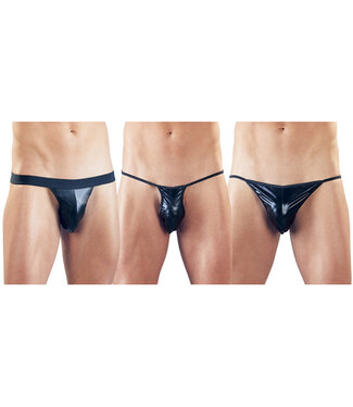 Svenjoyment Underwear 3-Delige Wetlook String Set