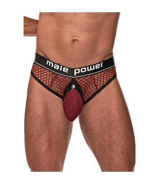 Male Power Cock Ring Thong - L/XL - Burgundy