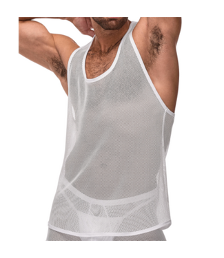 Male Power Tank Top - S/M - White