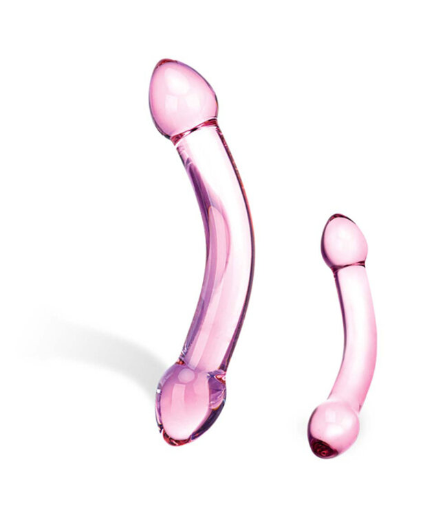 Glas - Double Trouble Purple Glazen Dildo