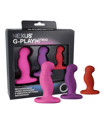 Nexus Nexus - G-Play Trio Plus Unisex Vibrator Pack S/M/L Roze Rood Paars