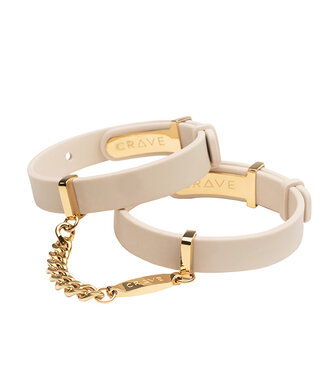 Crave Crave - ID Cuffs - Beige/18kt Gold Plated