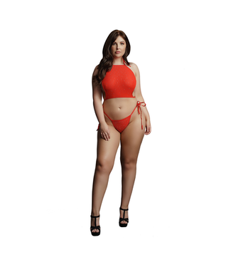 Le Désir by Shots Festive Rhinestone Top and Thong - Plus Size