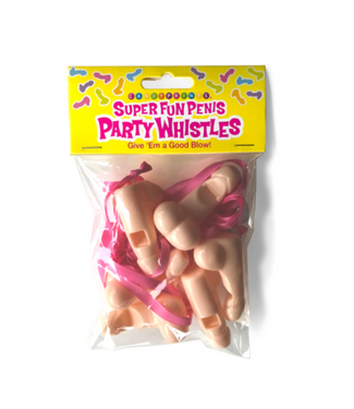 Little Genie Productions Super Fun Penis Party Whistles, 6 Pack