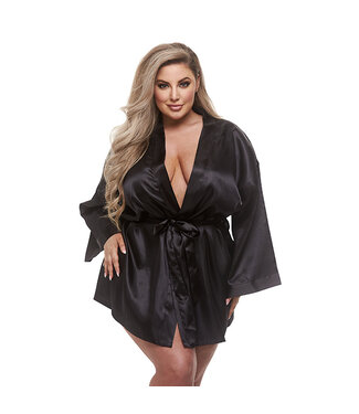 Baci Lingerie Baci - All Satin Robe Black Queen