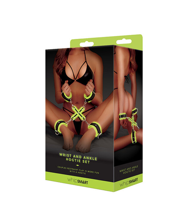 Whipsmart - Glow in the Dark Hog Tie with Wrist Buckle Cuffs