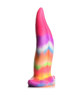 XR Brands Unicorn Tongue - Glow in the Dark - Silicone Dildo - Rainbow