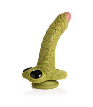 XR Brands Swamp Monster Scaly Silicone Dildo - Black