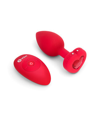 B-Vibe B-Vibe - Vibrerende Hartvormige Butt Plug M/L Rood