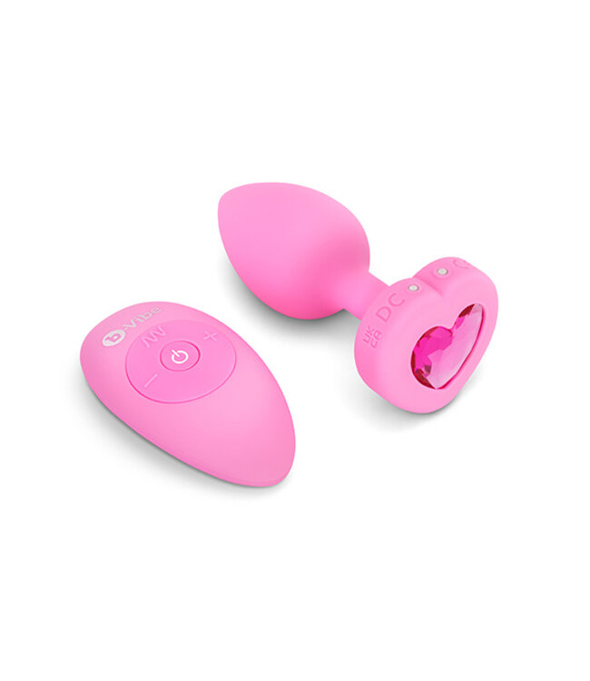 B-Vibe - Vibrerende Hartvormige Butt Plug S/M Roze