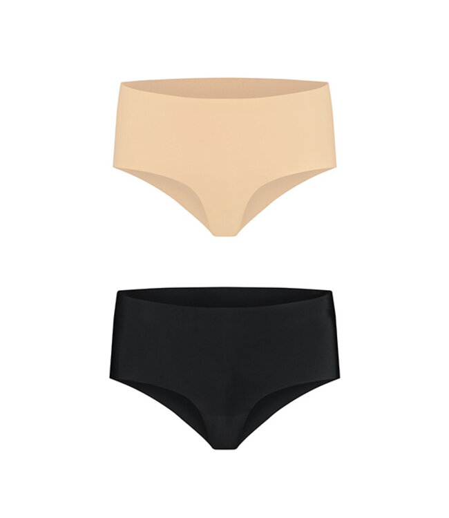 Bye Bra - Invisible High Brief Nude + Black XL