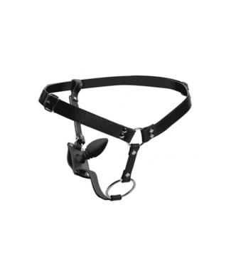 XR Brands Men's Harness with Silicone Butt Plug