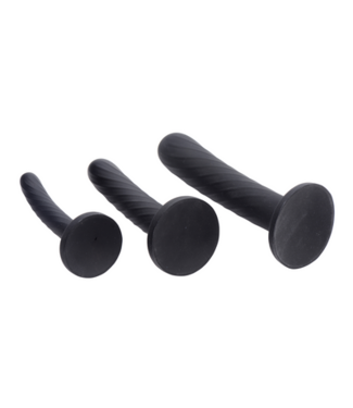 XR Brands Strap-on Silicone 3 piece set - Black