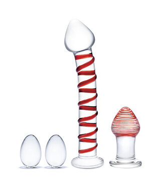 Glas Glas - Mr. Swirly 4 pc Set with Glass Kegel Balls & Butt Plug