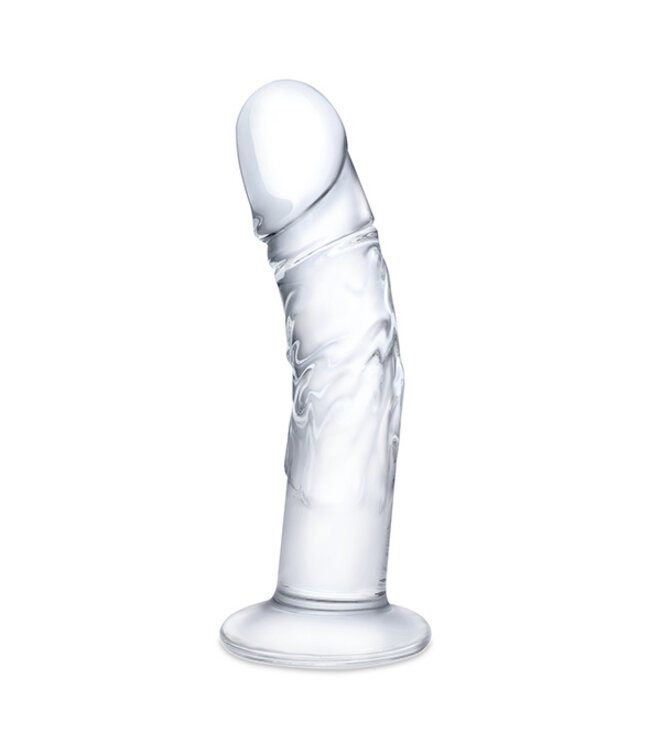 Glas - Curved Realistic Glass Dildo With Veins