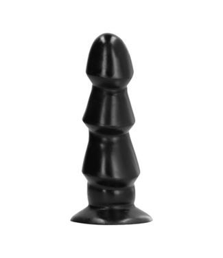 All Black Zwarte Anaal Dildo Met Ribbels