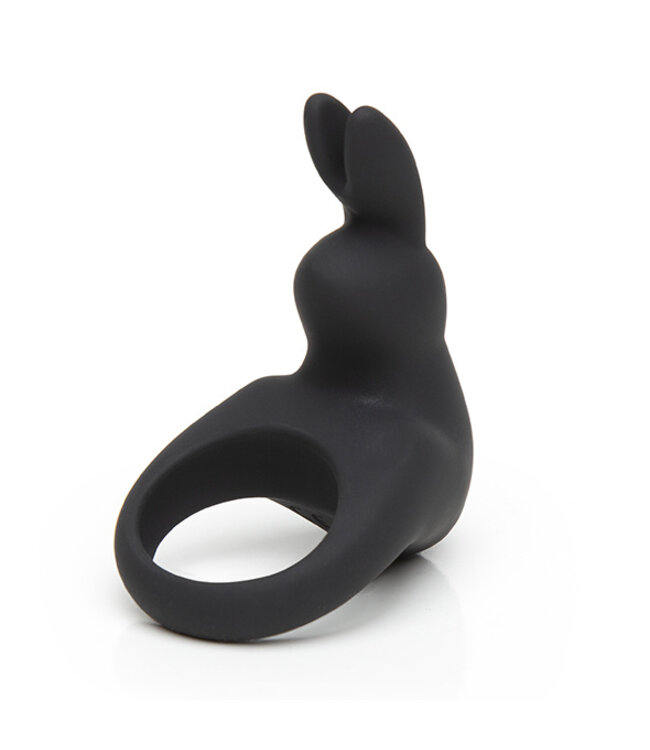 Happy Rabbit - Oplaadbare Vibrerende Rabbit Cock Ring Zwart