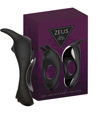 FeelzToys FeelzToys - Zeus Dual Vibe Penisring Zwart